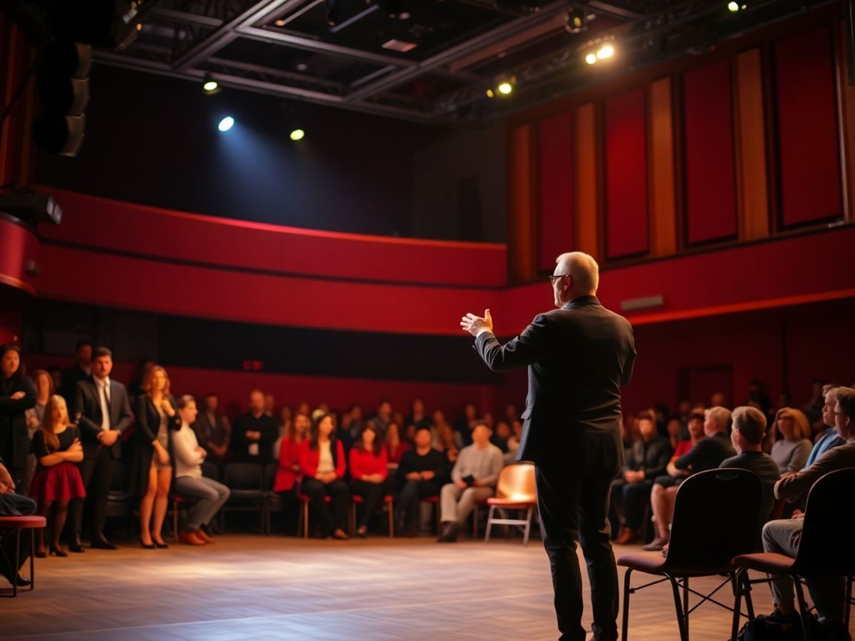 LaTeatru 46 Regizor român pe scenă, dirijând actori inspirați.